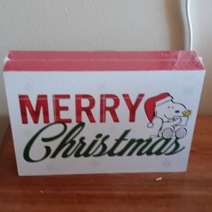 Snoopy Christmas wood hanging